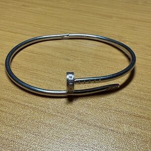 Elegant Silver Nail Bracelet